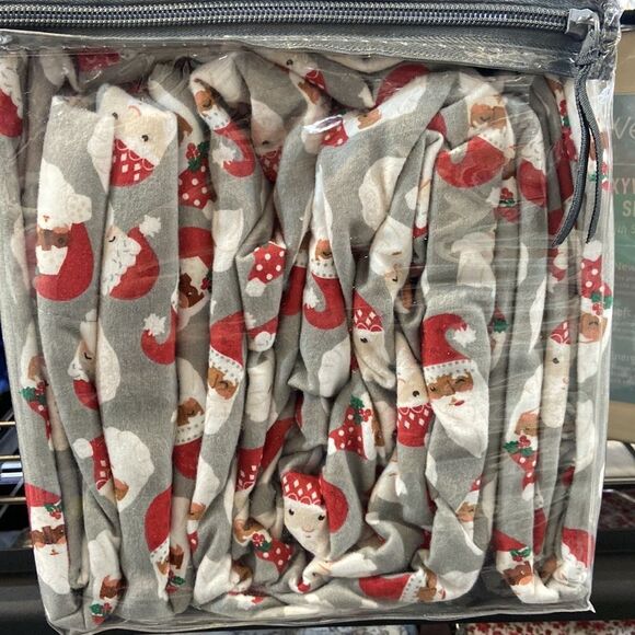 Martha Stewart Collection Printed Cotton Flannel 4-Pc. Q Dear Santa, King - Picture 3 of 4